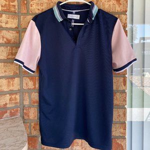 Denim & Flower Ricky Singh Pink & Navy Polo (Large)